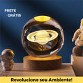 Luminária Universe 3D com Base de Madeira - Incrível para seu ambiente
