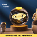 Luminária Universe 3D com Base de Madeira - Incrível para seu ambiente