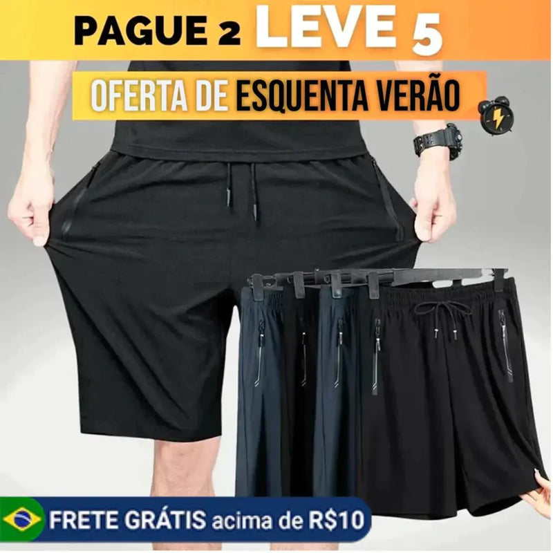 KIT 5 SHORTS UNISSEX - BERMUDAS ESPORTE FINO SUMMERLAST EM SEDA GELO [ESQUENTA VERÃO🔥]
