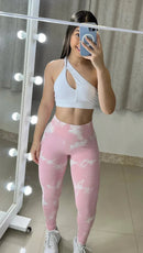Conjunto Legging Rosa Nuvem