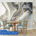Papel de Parede marmore Premium - Rolo de 12m x 48cm para Transformar seus Ambientes