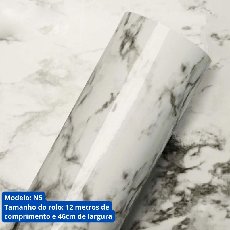 Papel de Parede marmore Premium - Rolo de 12m x 48cm para Transformar seus Ambientes