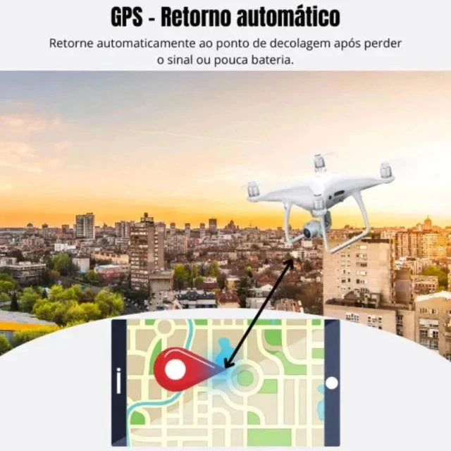Drone Profissional Hero - Câmera 4K, Retorno Automático, GPS | Preço Exclusivo por Tempo Limitado!