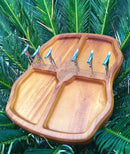 [ULTIMO DIA DE PROMOÇÃO 🔥] Petisqueira Ondulada Premium de madeira nobre + 6 Garfinhos | PERFEITO PRO SEU CHURRASCO